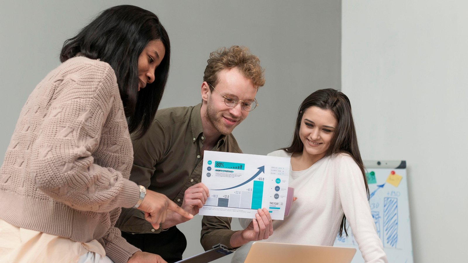 group young people teaming up work